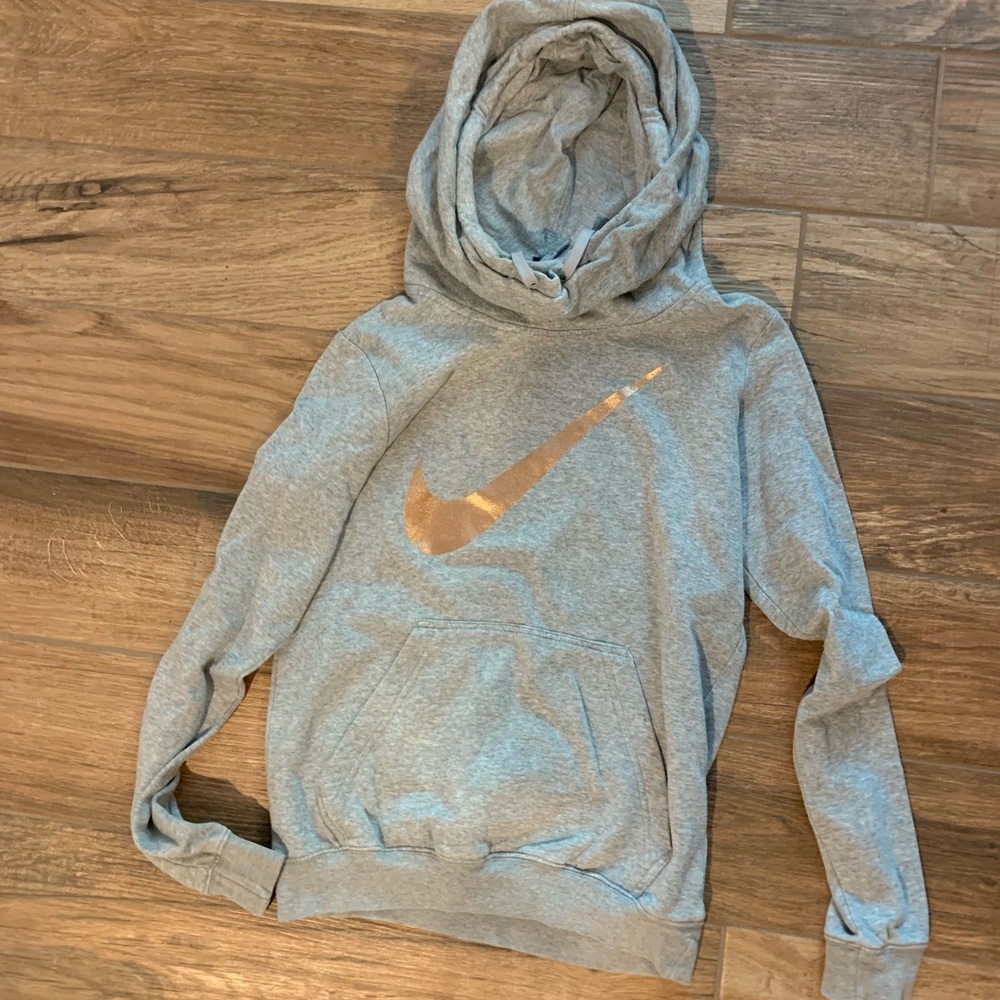 NIKE HOODIE WITH ROSE GOLD SWOOSH